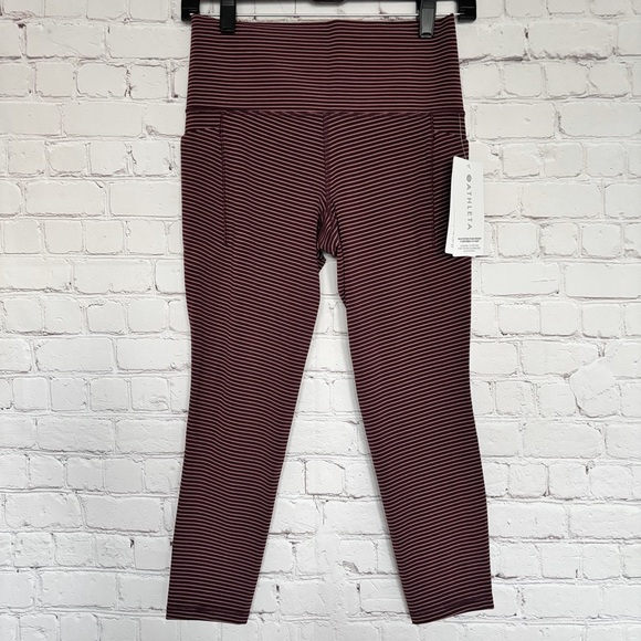 Athleta Pants - ATHLETA Salutation Stash Pocket II Textured 7/8 Striped Tight--S